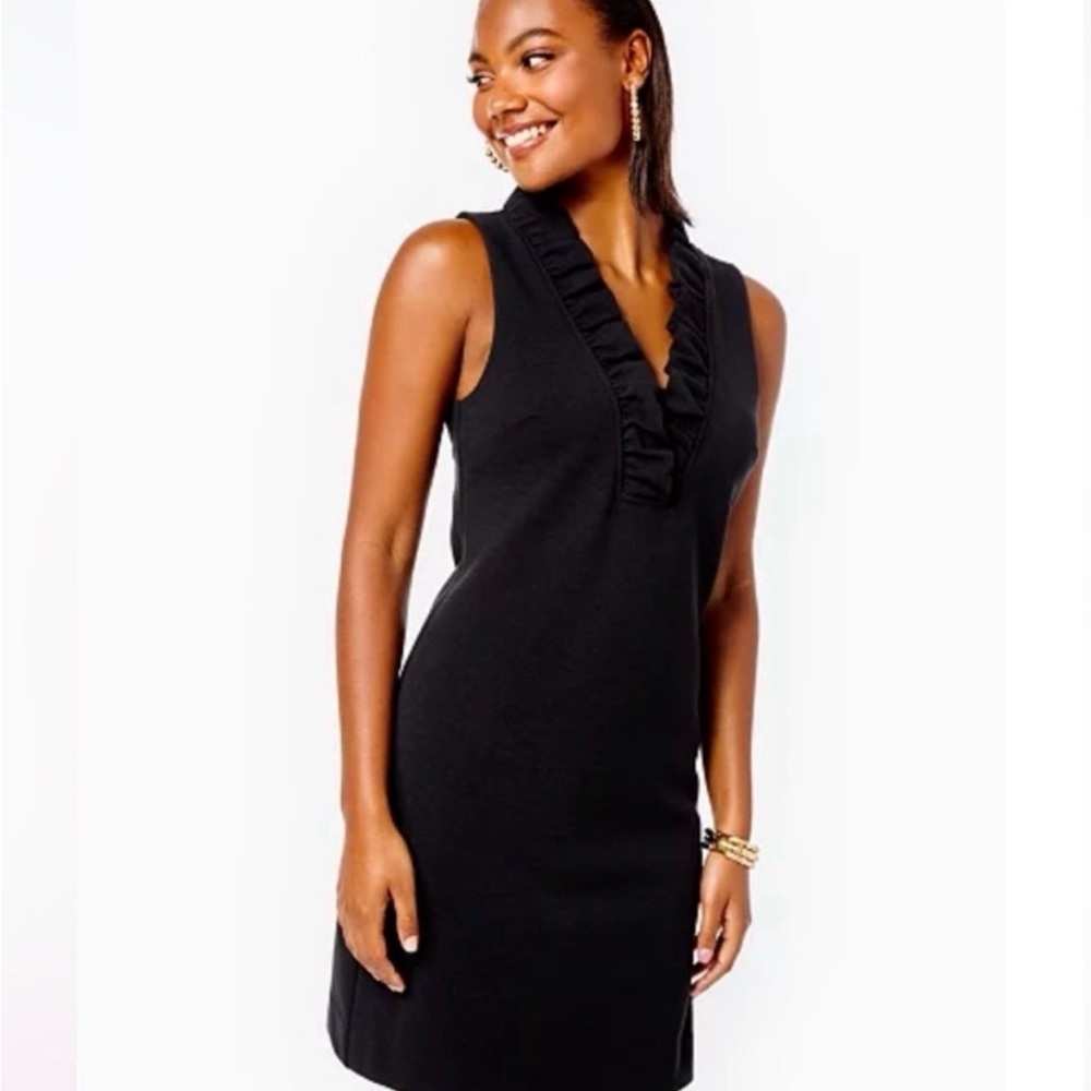 Lilly Pulitzer Black Ruffle Mini Dress New